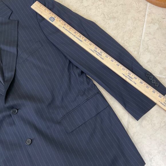 Brooks Brothers wool Blazer Mens 43R Black Chalk Stripe Pinstripe Sport Coat USA - Picture 7 of 14